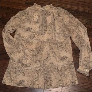 Joie blouse, size S, beige with feather design
